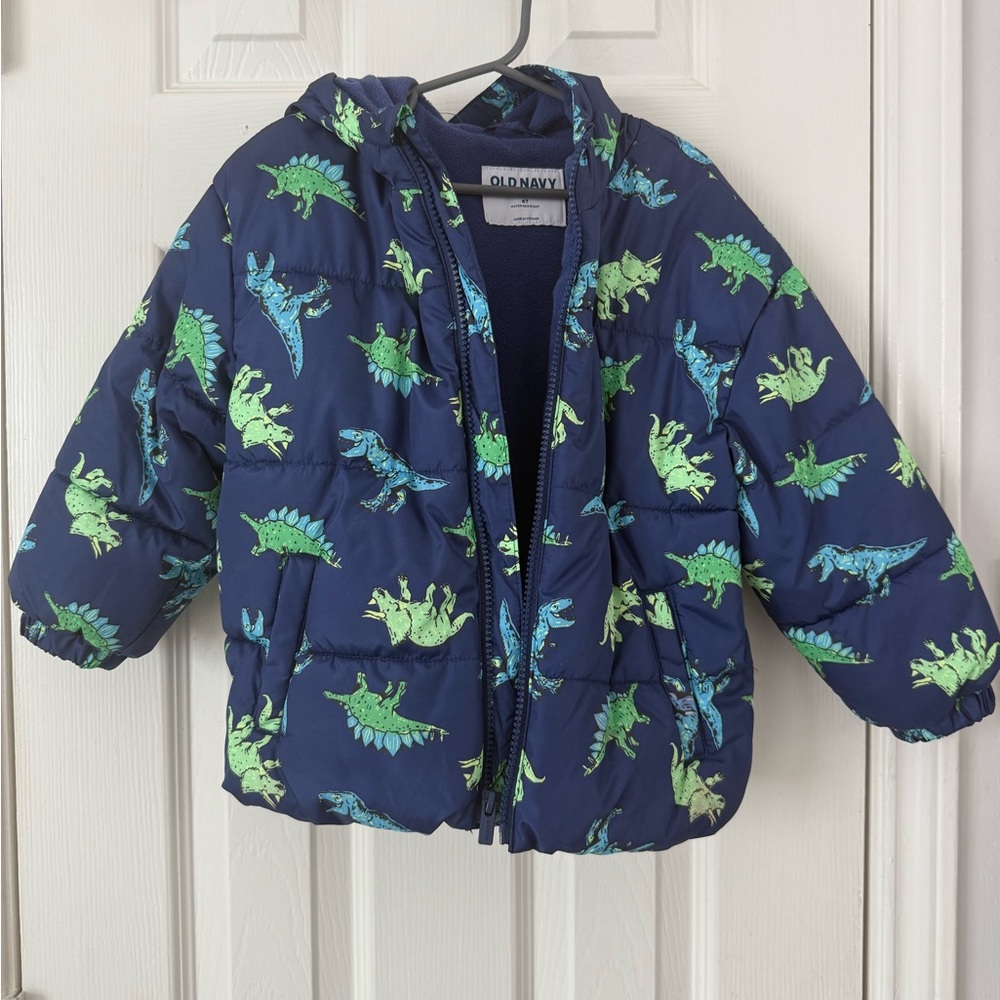 Old Navy Kids Dinosaur Print Puffer Jacket